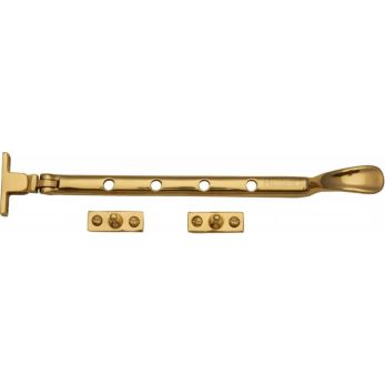 Heritage Brass V990 10-PB Polished Brass Casement Stay Spoon Pattern 10"